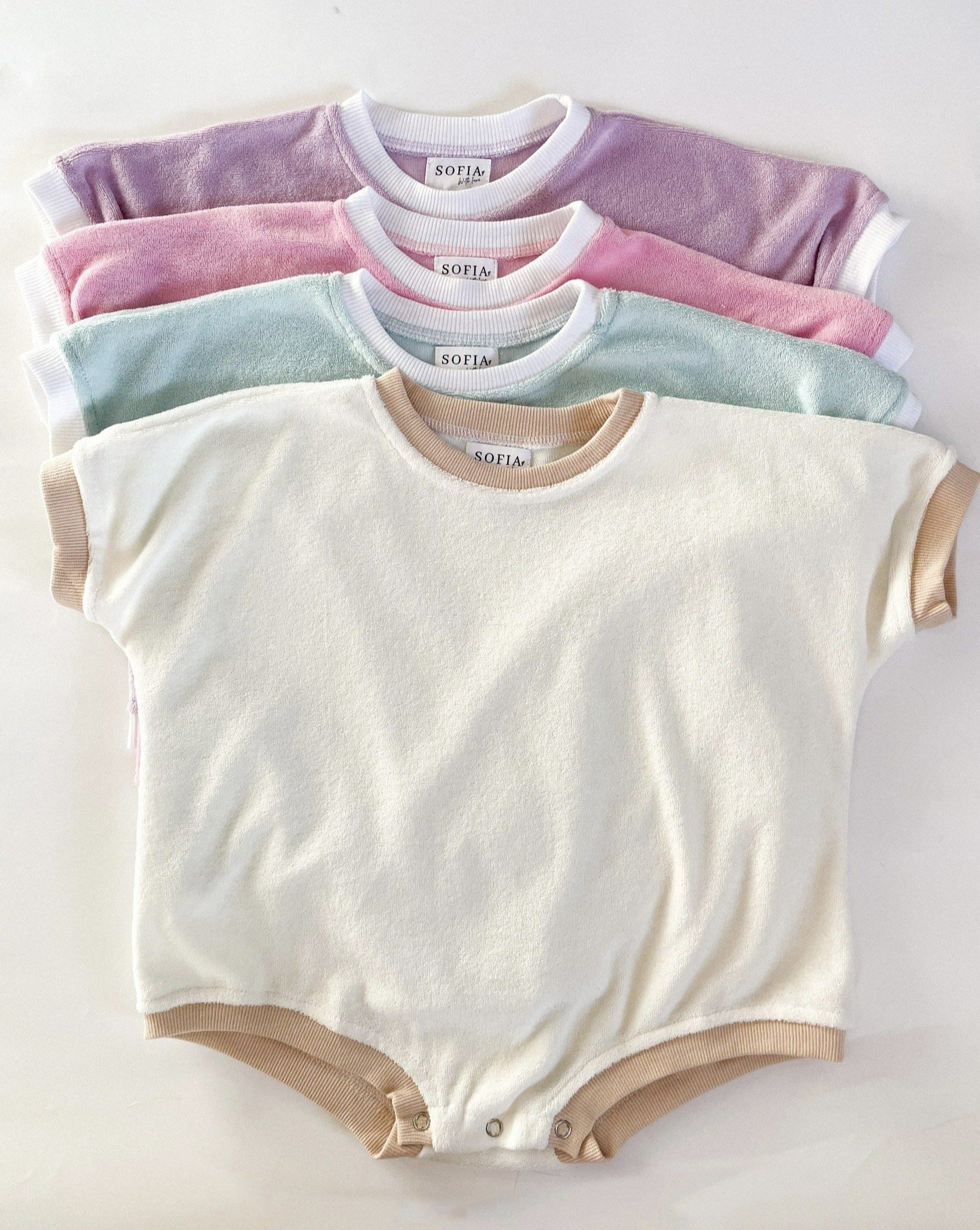 Newborn Romper Baby Towel Romper Terry Towel Romper MINI – SOFIA