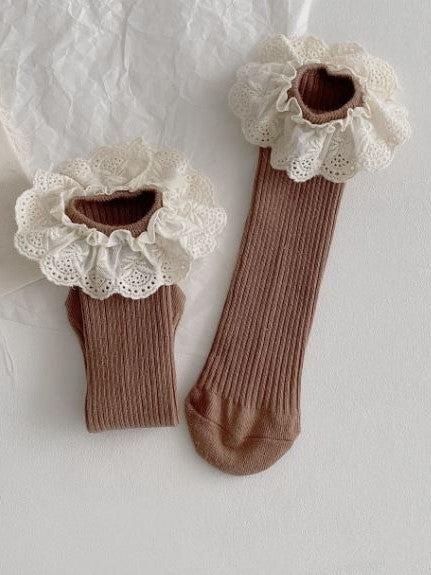 Harlow Knee High Socks - Brown - SOFIA WITH LOVE