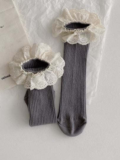 Harlow Knee High Socks - Charcoal - SOFIA WITH LOVE