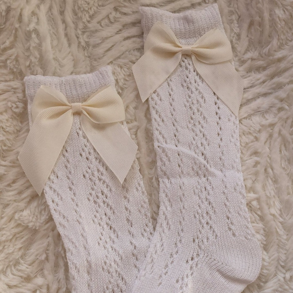 Jade Knee High Socks - White - SOFIA WITH LOVE