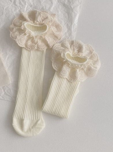Harlow Knee High Socks - White - SOFIA WITH LOVE